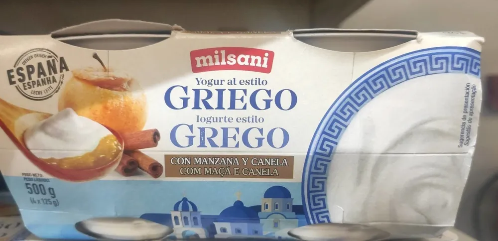 Yogur estilo griego manzana y canela