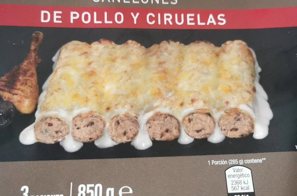Special canelones de pollo y ciruelas