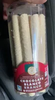 Barquillo grueso con chocolate blanco