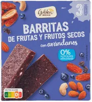 BARRITAS DE FRUTAS Y FRUTOS SECOS con arándanos