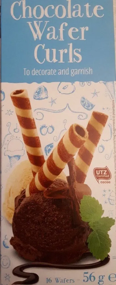 Chocolate wafer curls