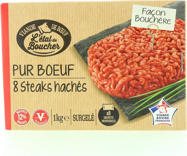 Steaks hachés façon bouchère 12% MG VBF 8 x 125g