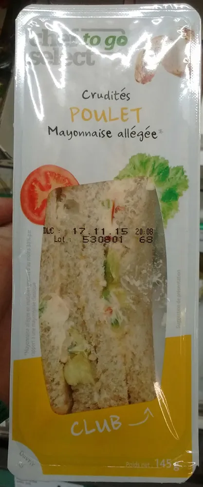 Club Crudités Poulet Mayonnaise allégée