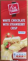 Chocolat blanc avec 3.6% crisp fraise