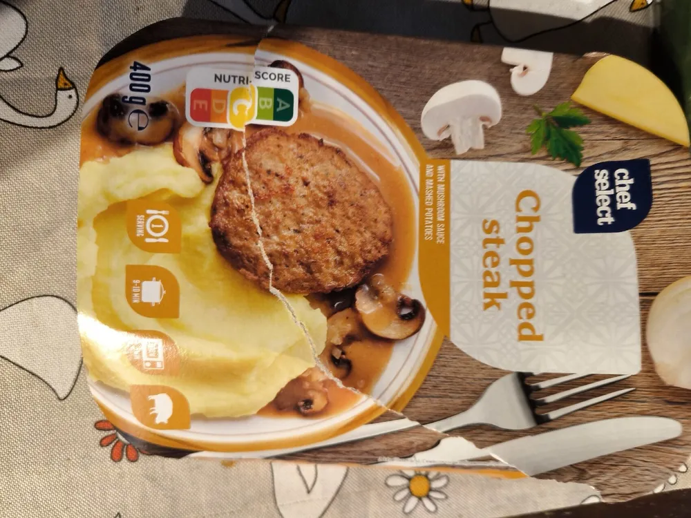 Hacksteak Jäger Art mit Kartoffelpüree
