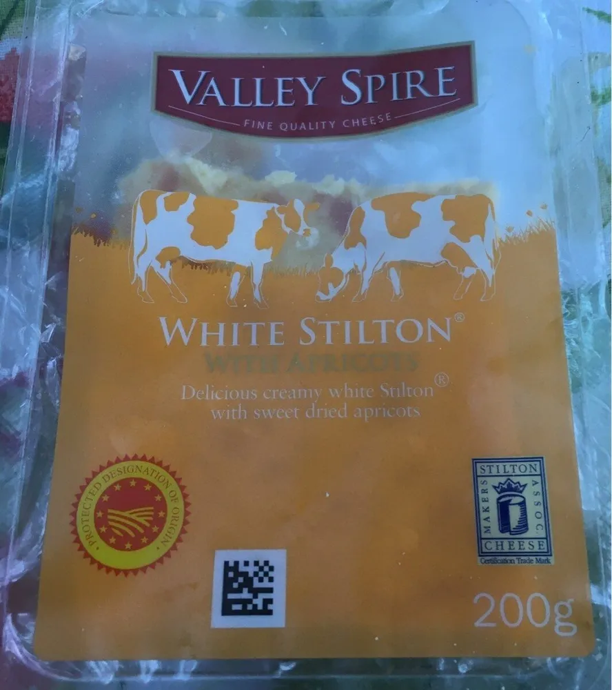 white Stilton with apricots
