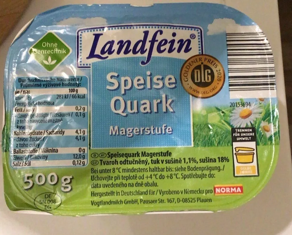 Speisequark Magerstufe