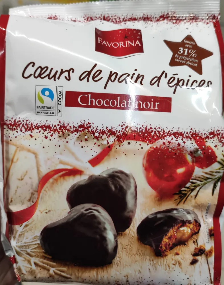 Coeurs pain d'épices chocolat noir