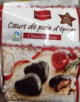 Coeurs pain d'épices chocolat noir