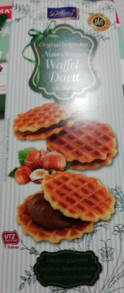 Doubles gaufrettes belge à la noisette