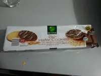 Biscuits bio, aux flocons d'avoine nappés de chocolat au lait