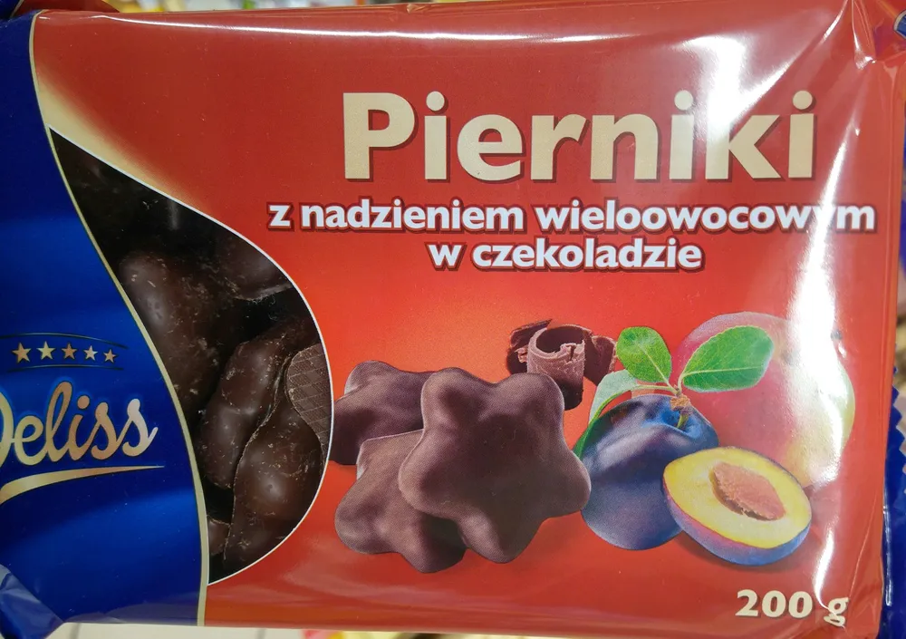 Pierniki z nadzieniem wieloowocowym w czekoladzie