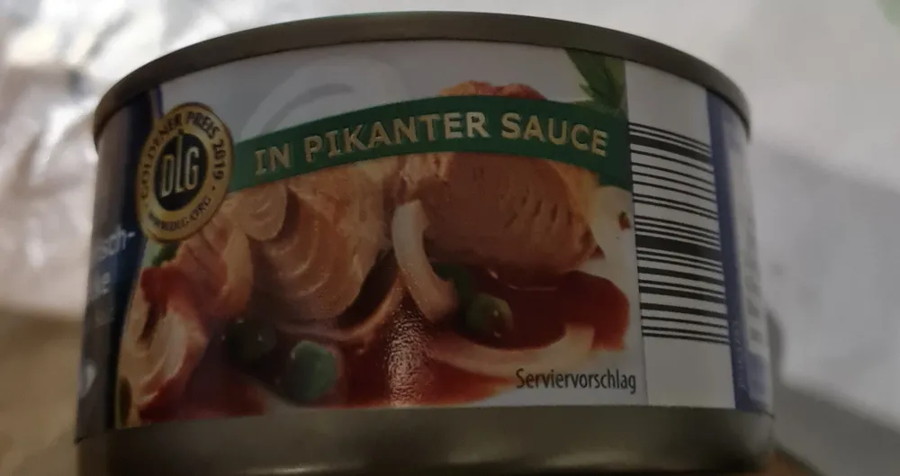Thunfisch Stücke in pikanter Sauce