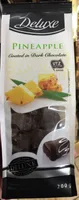 Pineapple coated in dark chocolate