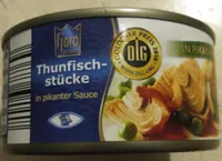 Thunfischstücke in pikanter Sauce