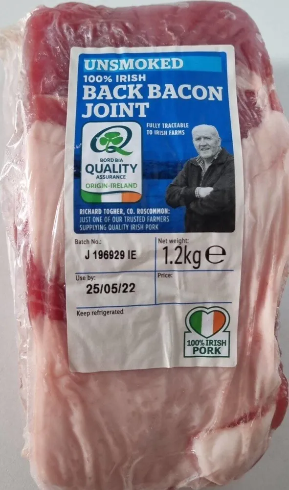 Unsmoked back bacon joint