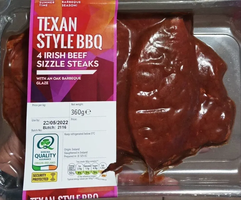 Texan Style BBQ Beef Sizzle Steaks