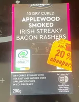 Applewood Smoked Irish Streaky Bacon Rashers