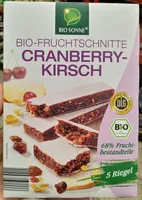 Bio Sonne Bio fruchtschnitte Cranberry kirsch