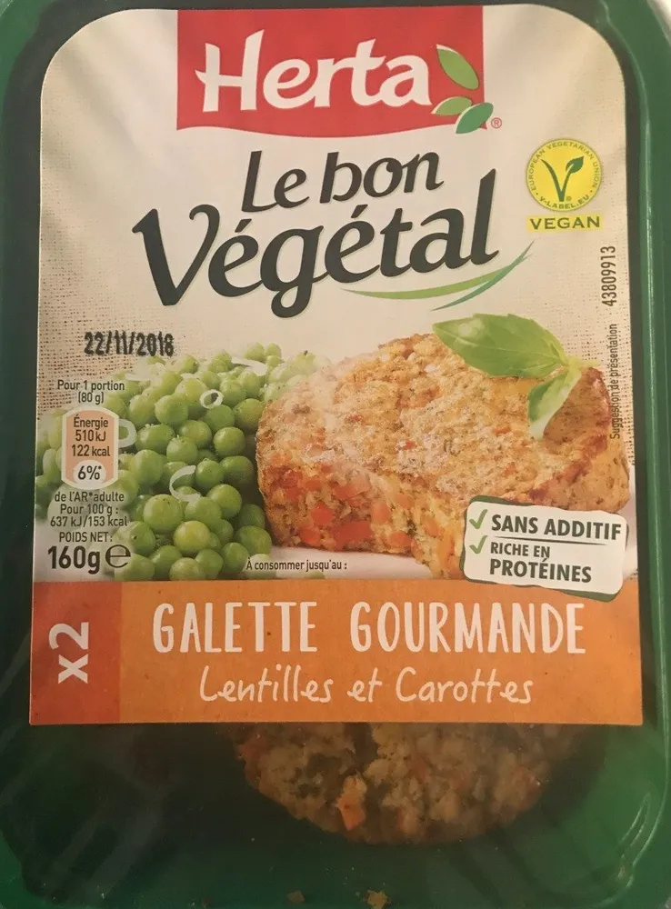 Galette gourmande lentilles et carottes