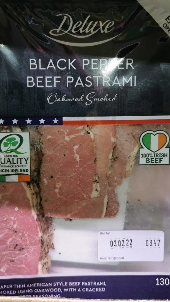 Black pepper beef pastrami