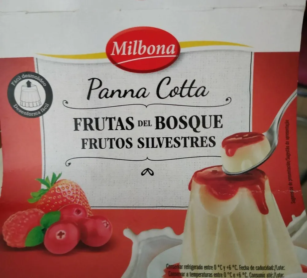 Pana cotta frutas del bosque