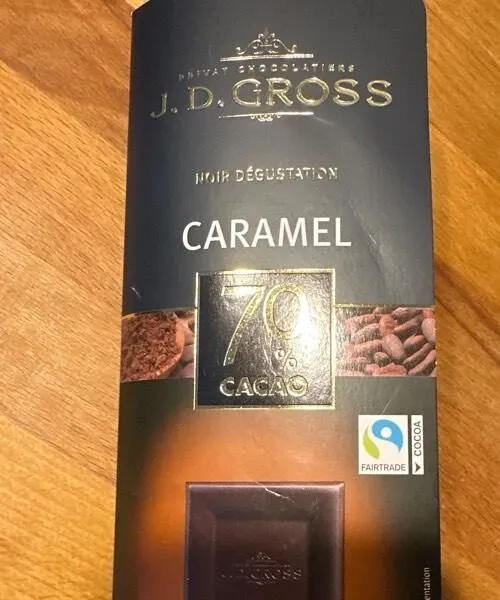 Chocolat noir dégustation caramel