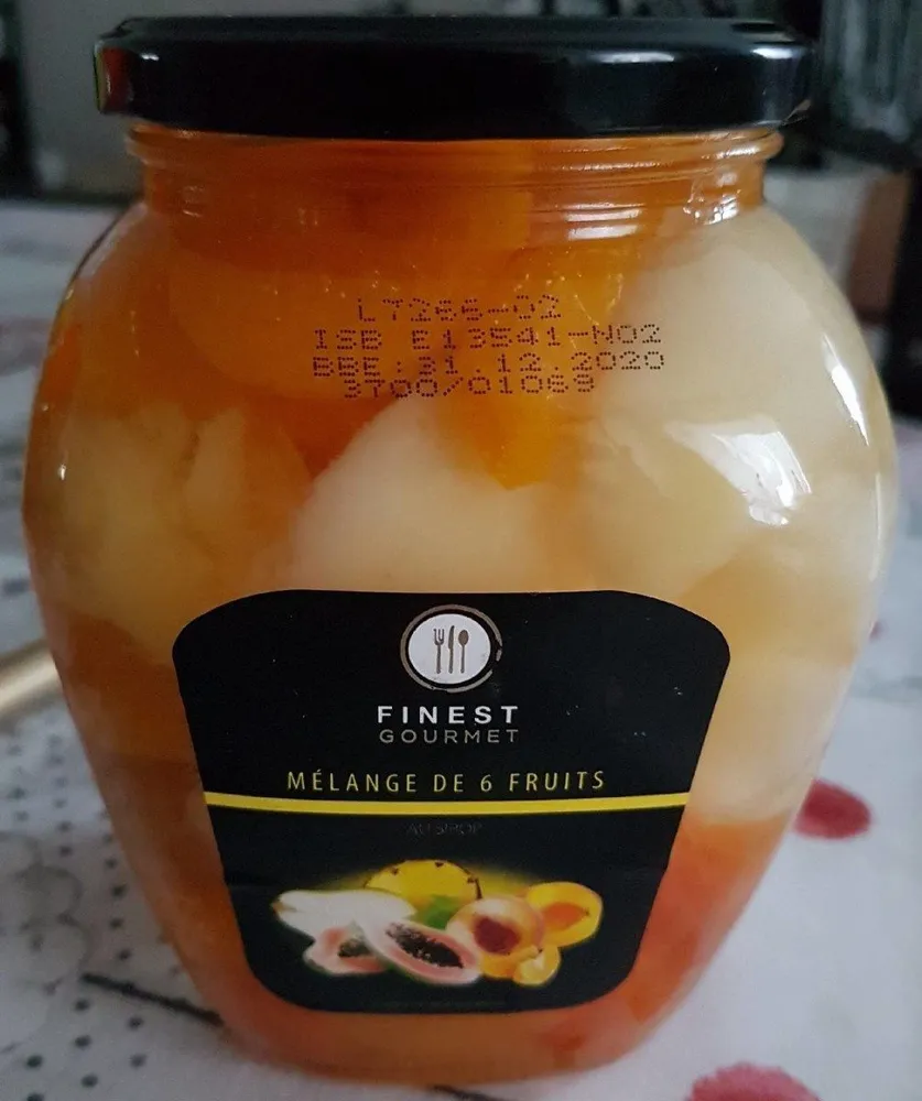 Mélange de 6 fruits, au sirop