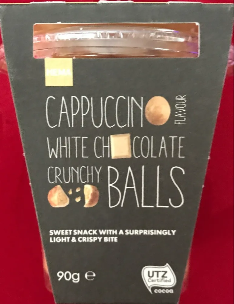 Cappuccino flavour white chocolate crunchy balls