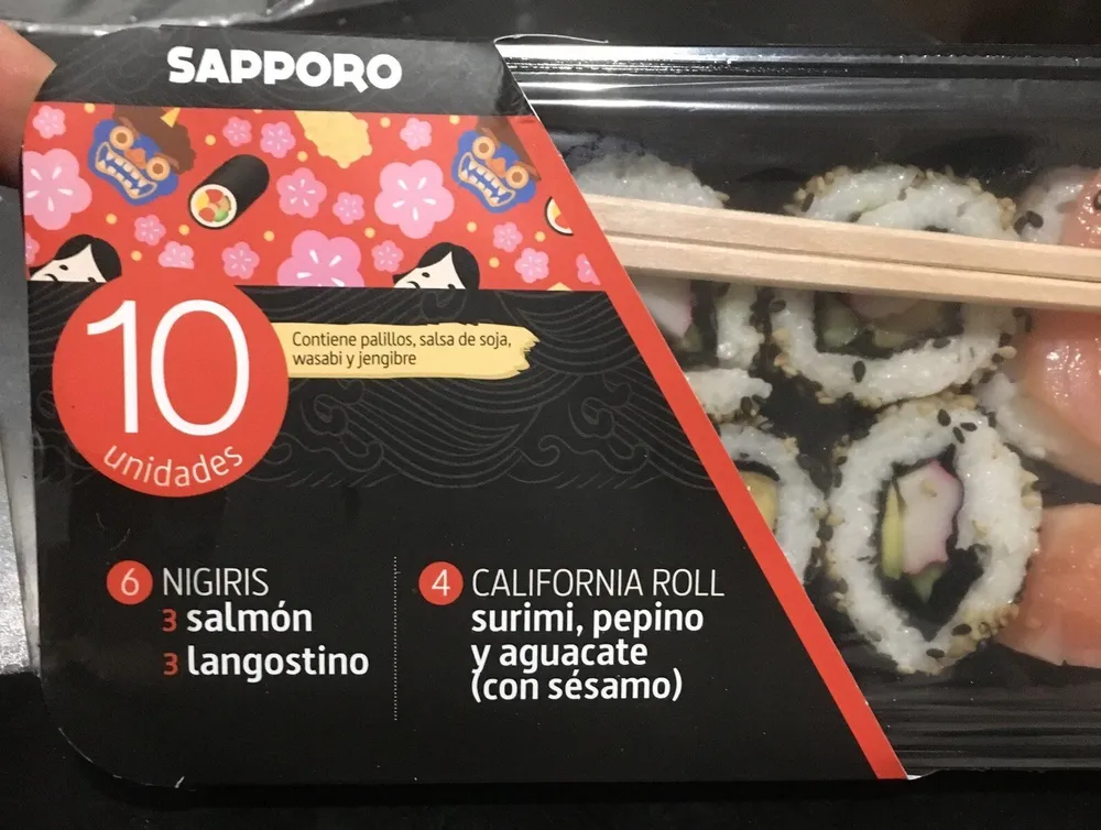 6 nigiris, 6 california roll