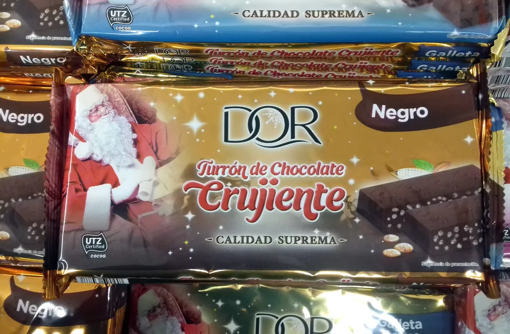 Turrón de chocolate negro crujiente