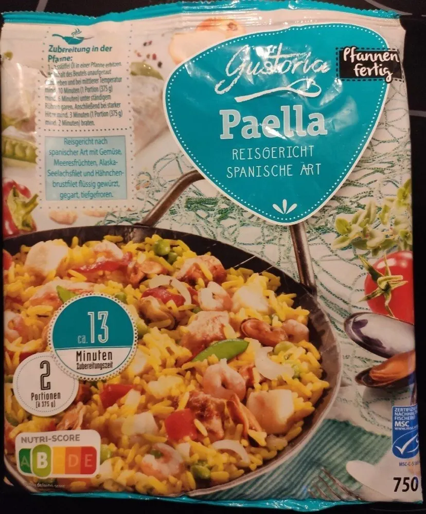 Paella Reisgericht spanische Art