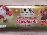 Turrón de chocolate con cacahuete frito con miel