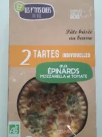 Tartes individuelles aux épinards, mozzarella et tomates