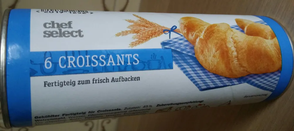 6 Croissants Fertigteig zum frisch Aufbacken