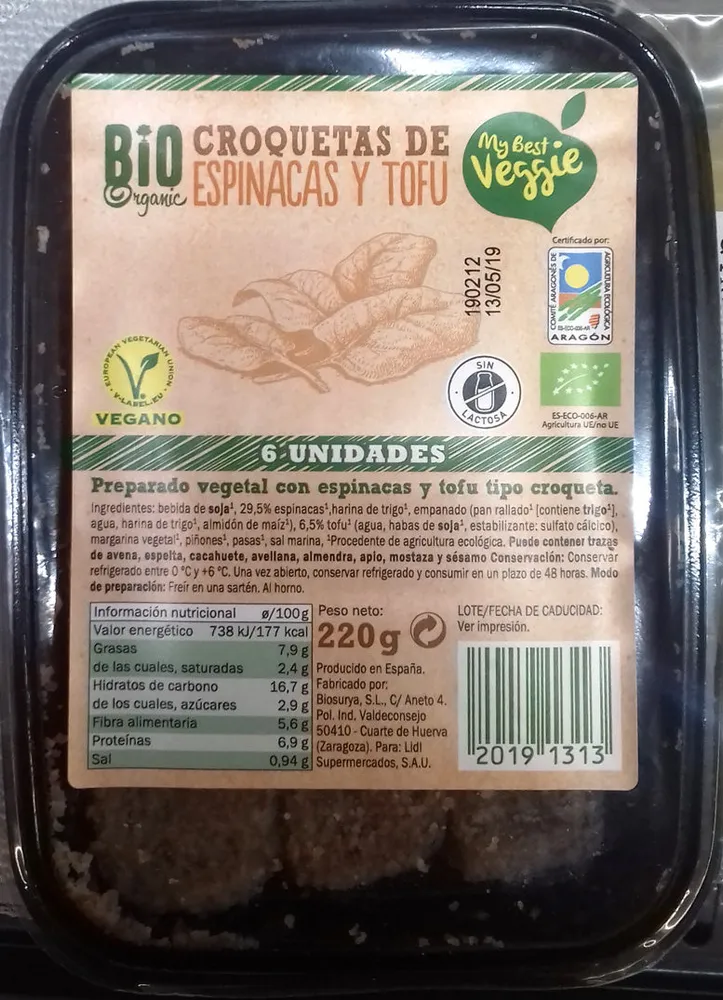 Croquetas de espinaca y tofu