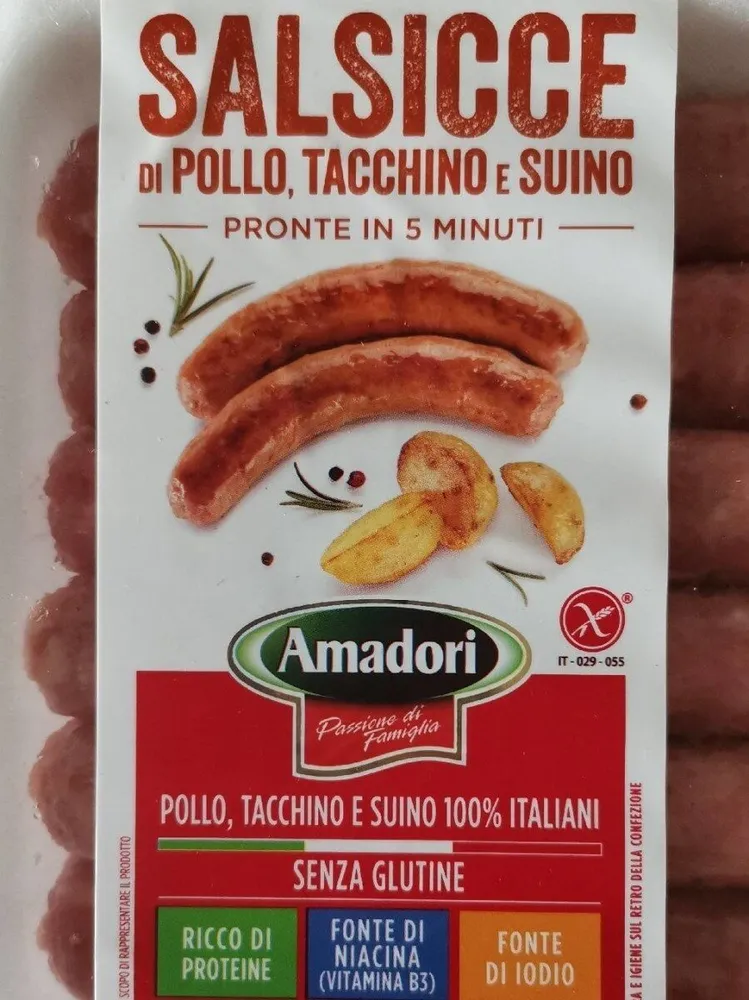 Salsicce di pollo, tacchino e suino