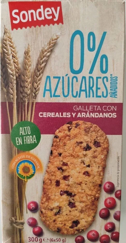 Galletas con cereales y arándanos 0%