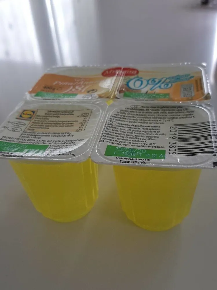 Gelatina sabor piña