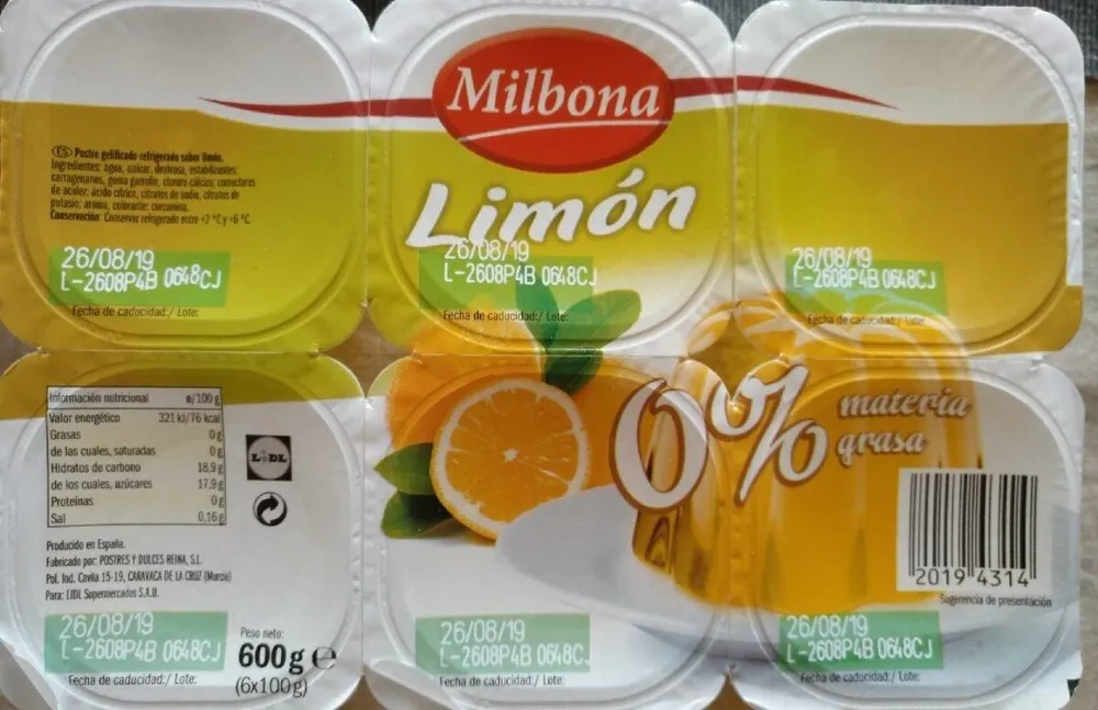 Gelatina de limón