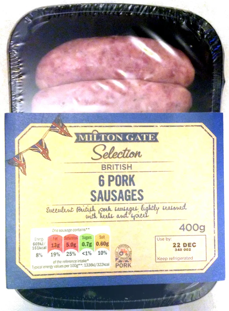 6 pork sausages