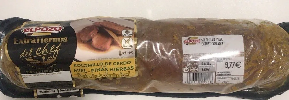 Solomillo de cerdo con miel y finas hierbas marinado
