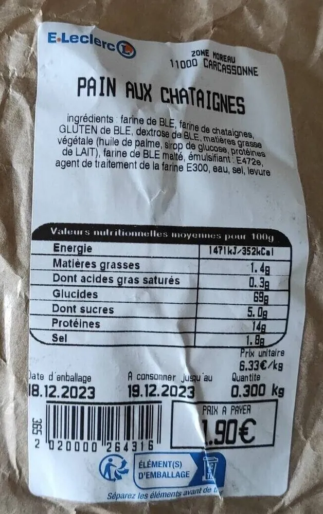 Pain aux châtaignes