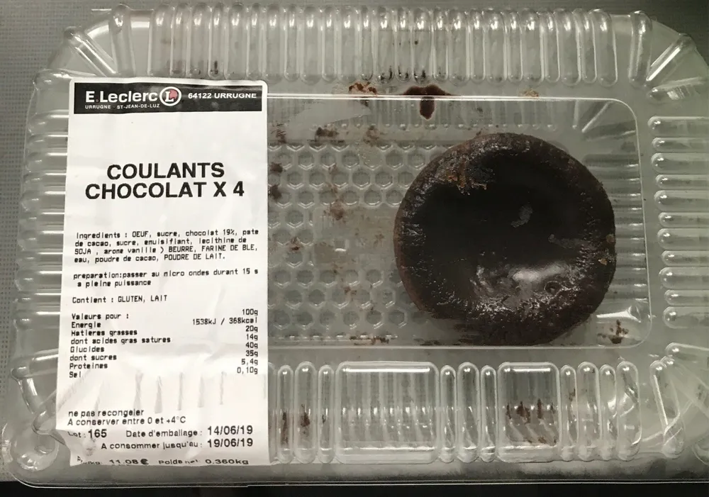 Coulants chocolat x4