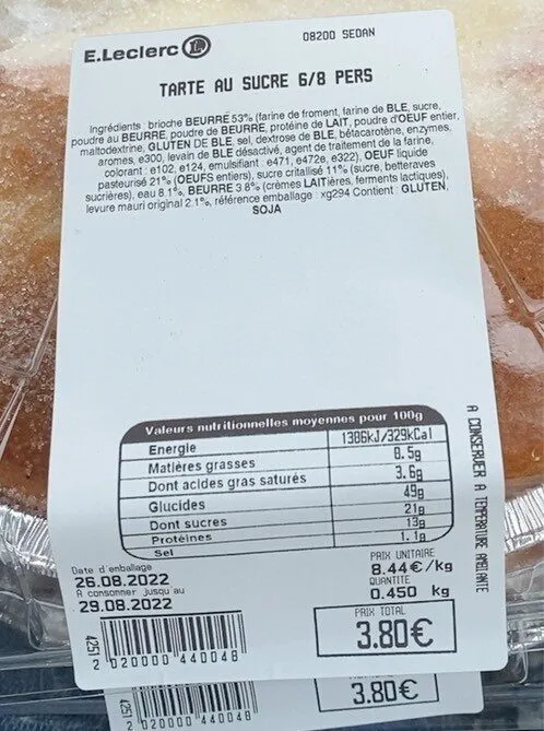 Tarte au sucre
