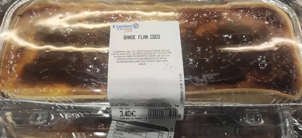 Bande flan coco
