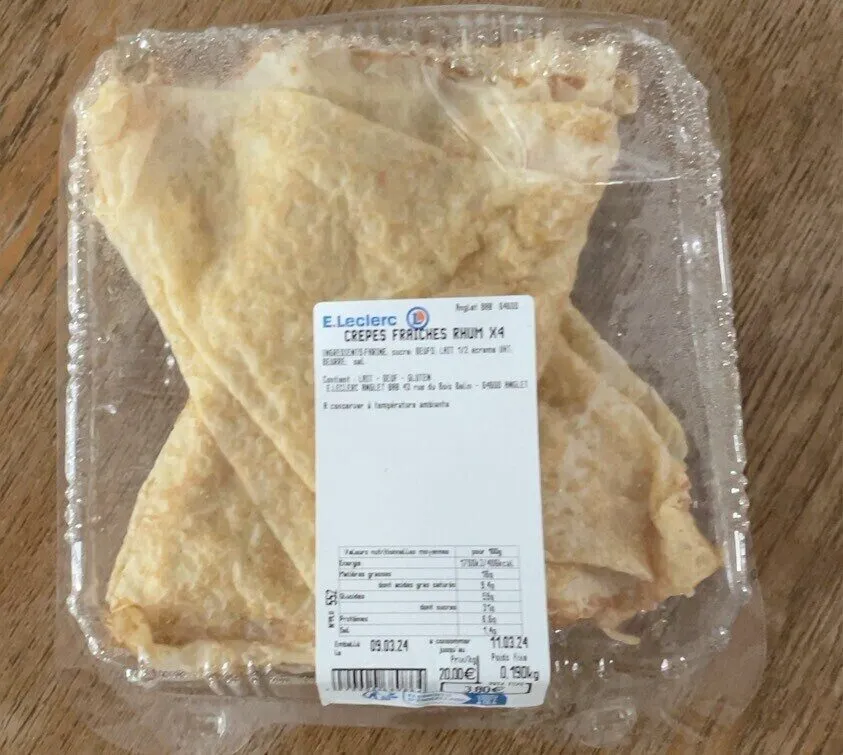 Crepes fraiche au rhum