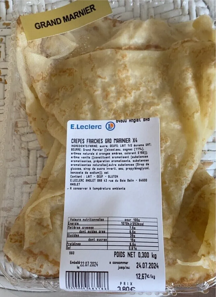 Crepes fraiches grand marnier