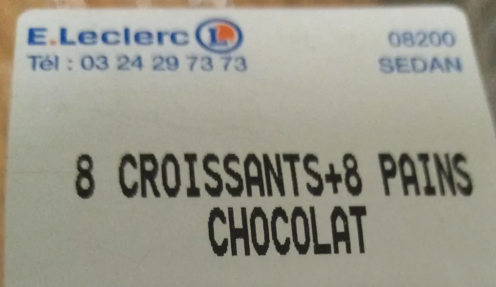 8 croissants + 8 pains chocolat