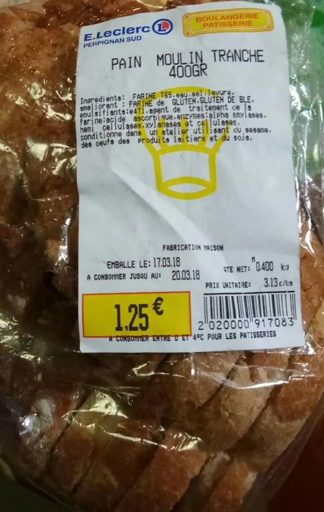 Pain Moulin Tranche 400gr